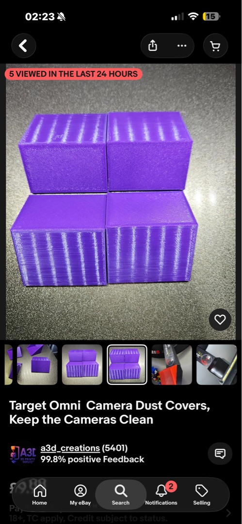 Camera cover fitting close-up in red