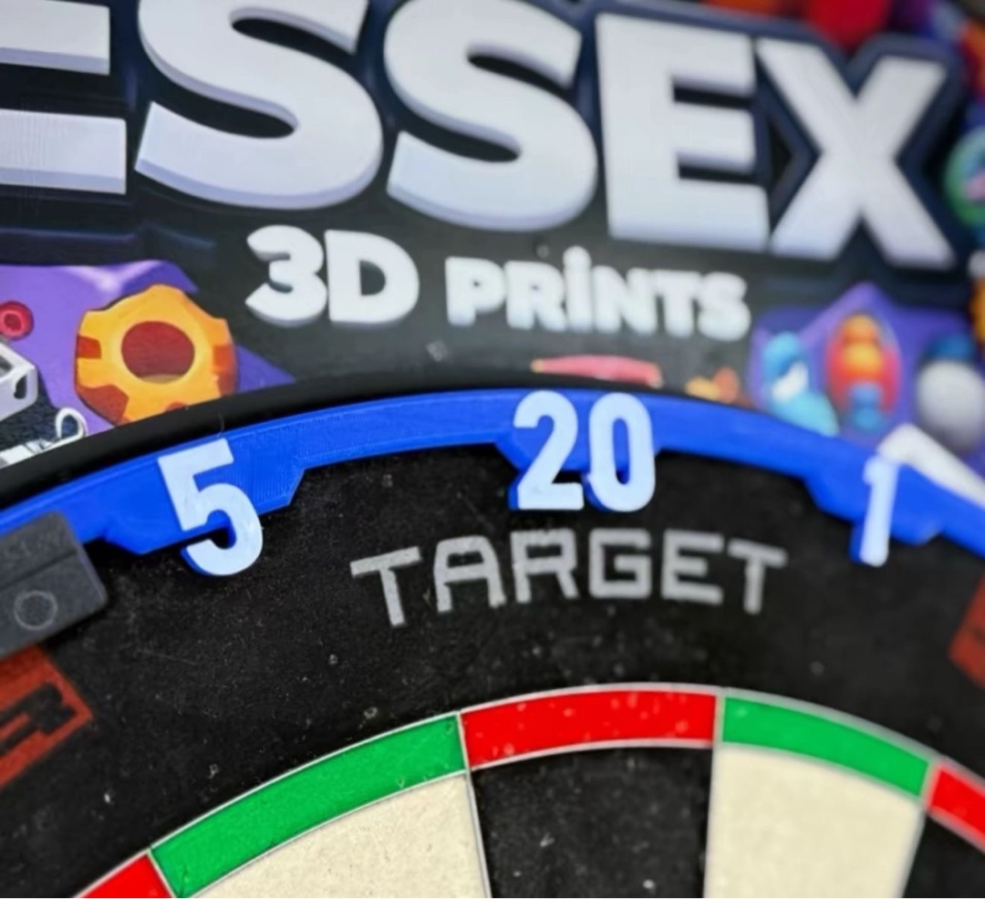 3D printed dartboard number ring