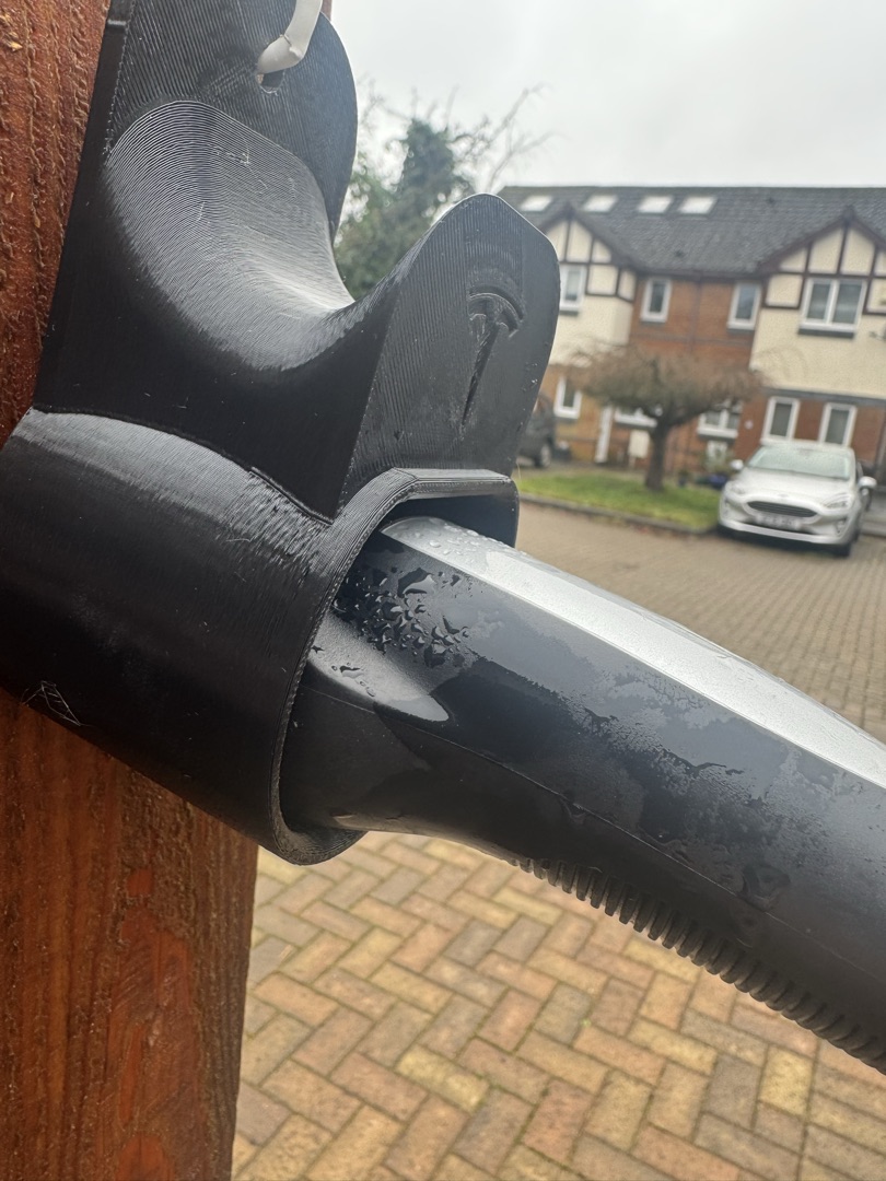 Tesla charger holder close-up